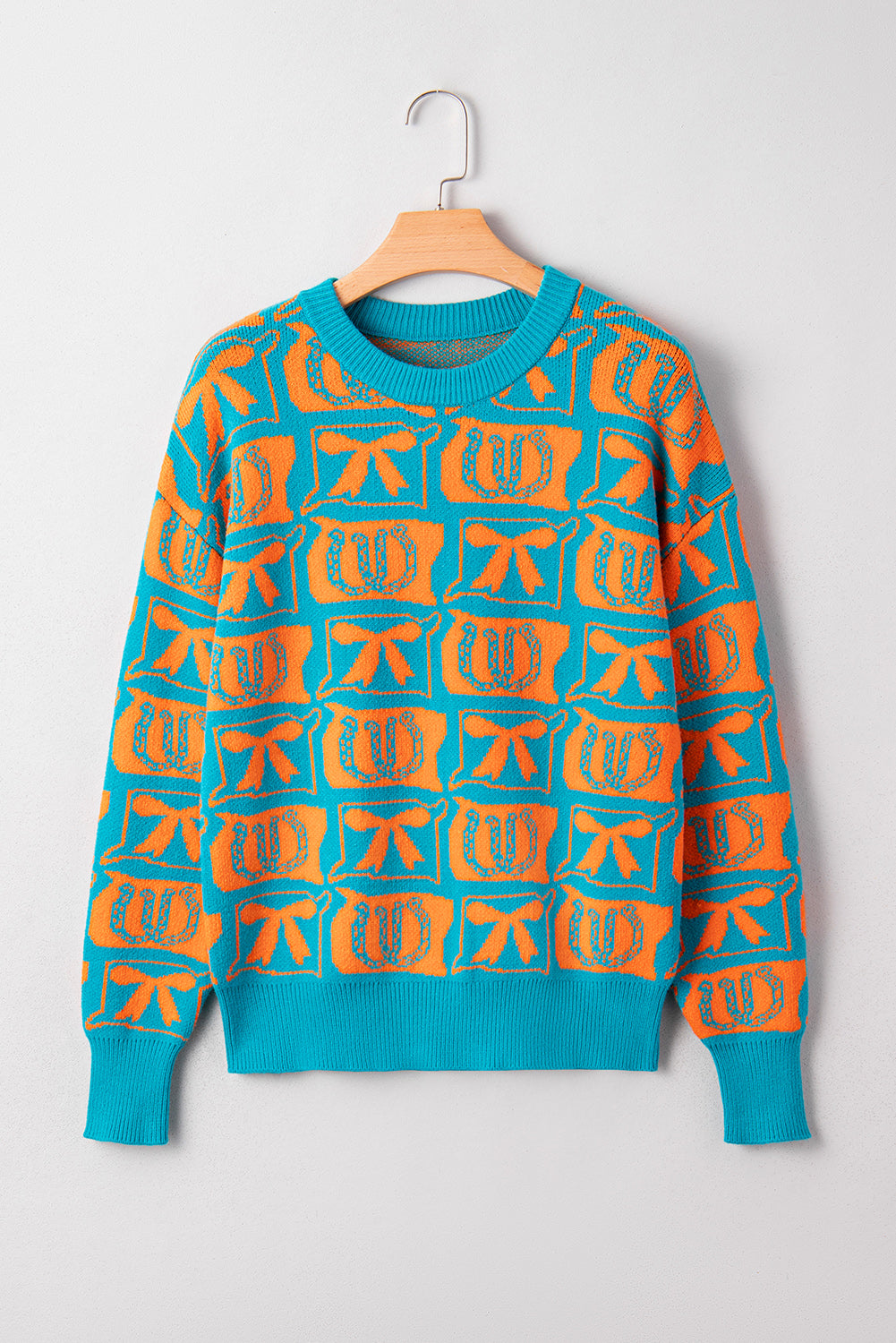 western print sweater