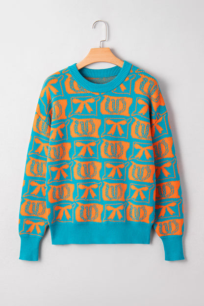 western print sweater