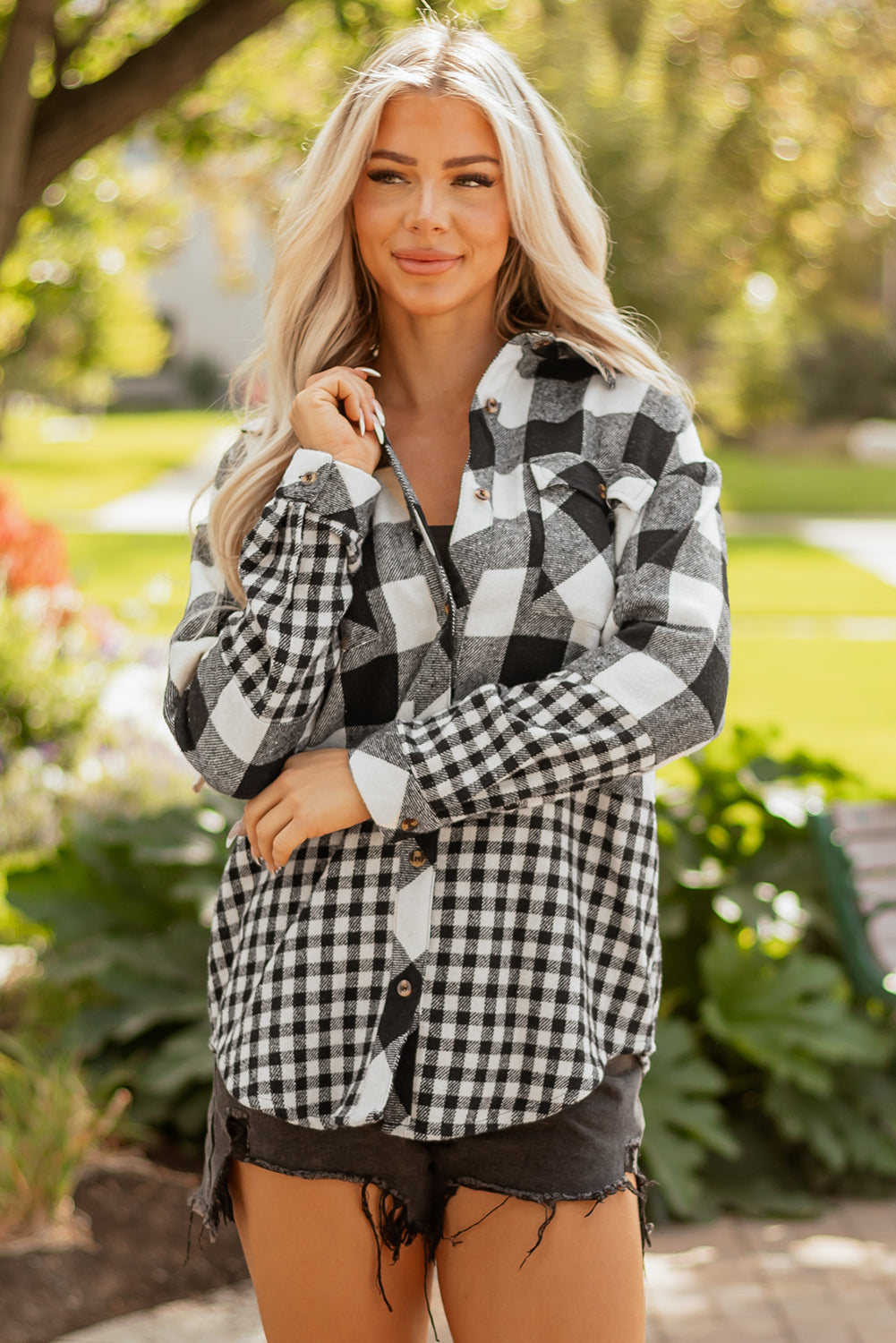 black plaid shacket