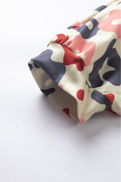 Leopard Print Batwing Sleeve White Plus Blouse