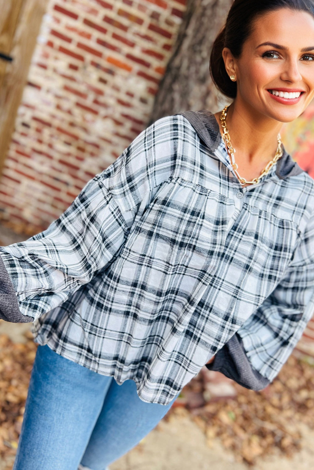 plaid blouse