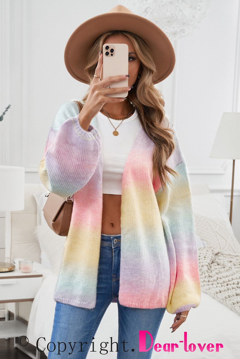 Glowing Multicolour Tie-Dye Oversized Cardigan