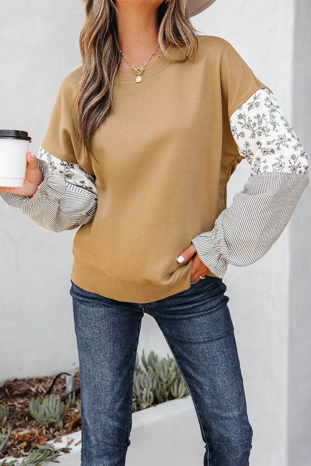 floral patchwork sweatshirt