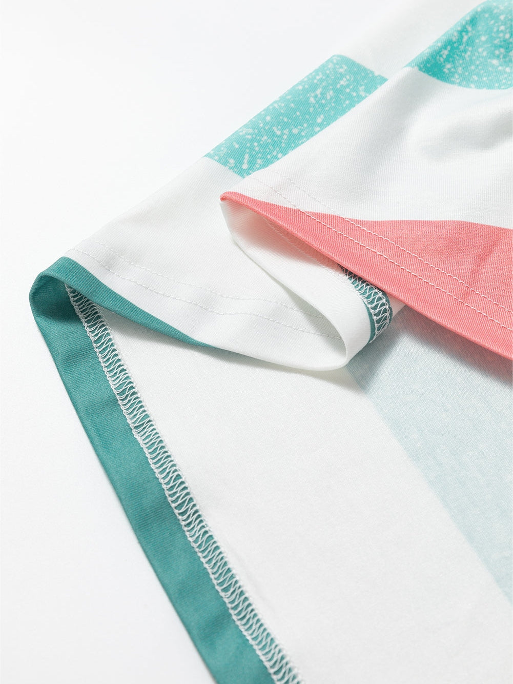 Vibrant Striped Plus Size Crew Neck Tankini Top