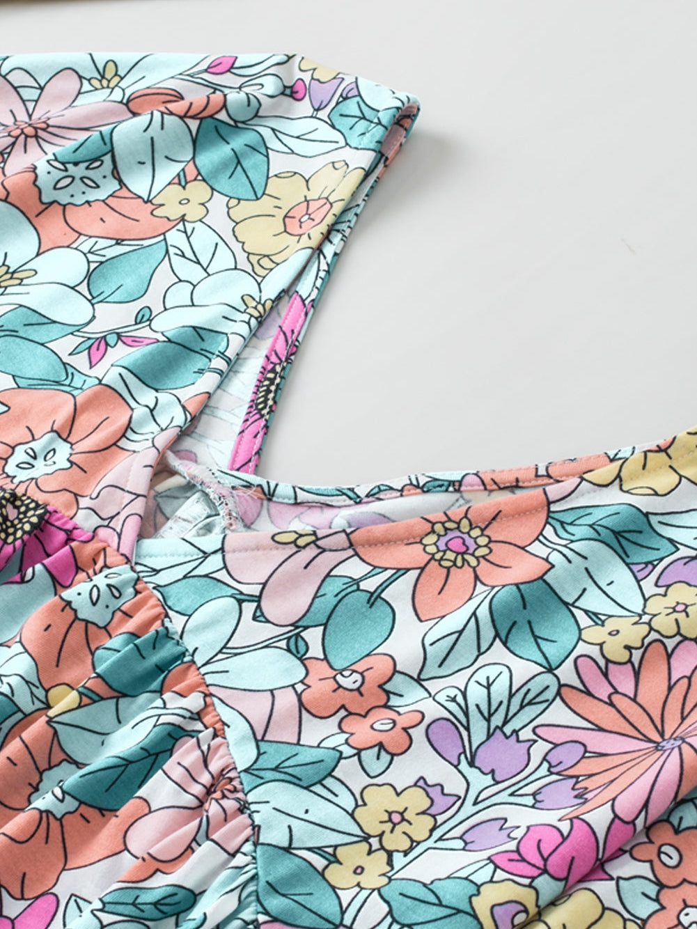 Summer Blossom V Neck Plus Size Blouse for Women