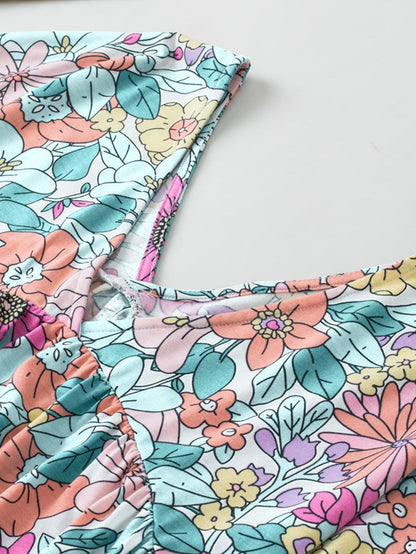 Summer Blossom V Neck Plus Size Blouse for Women