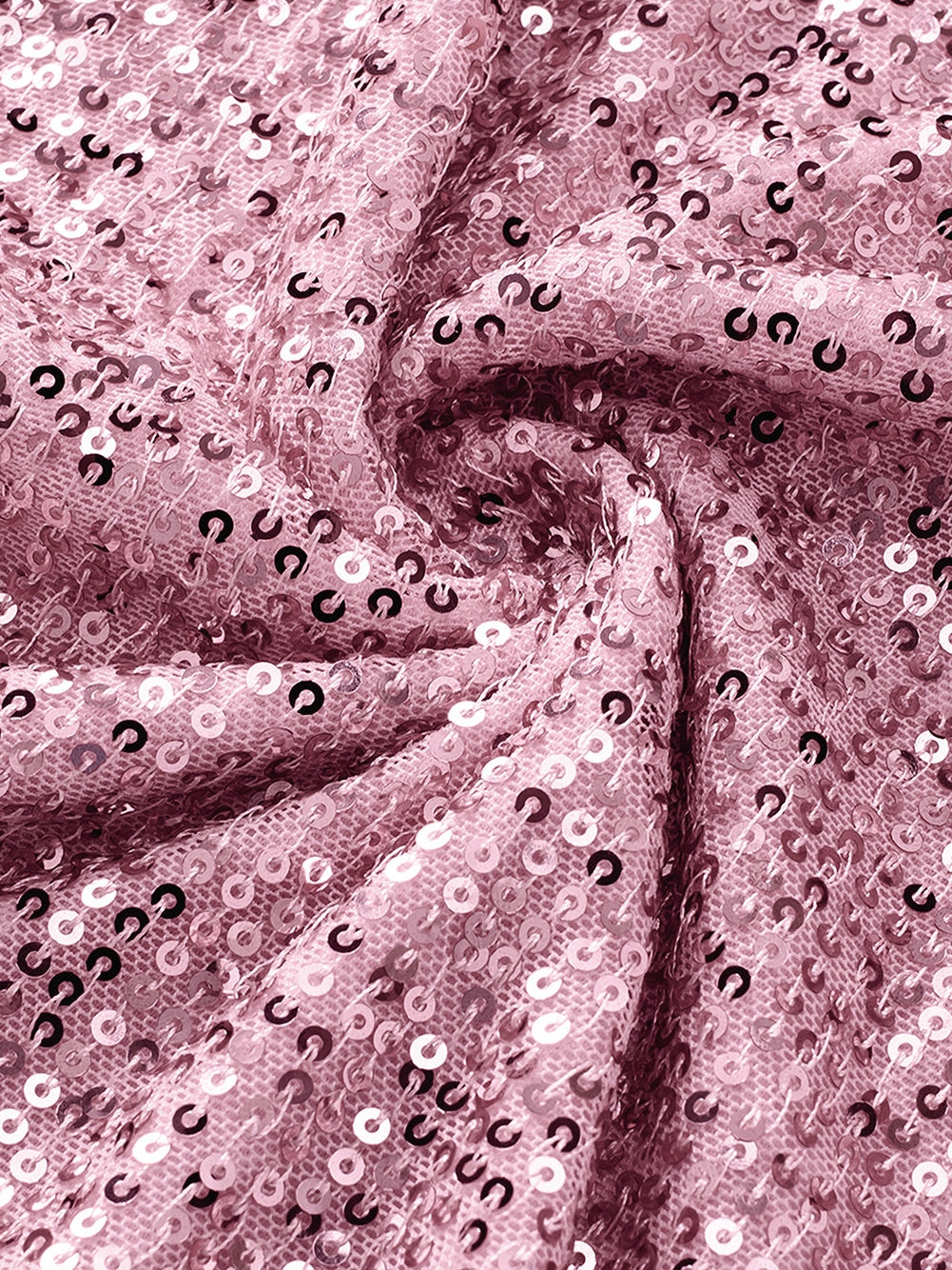 Pink Sparkling Sequin Plus Size Flare Trousers