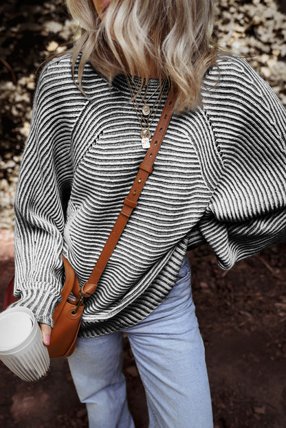 striped knit sweater