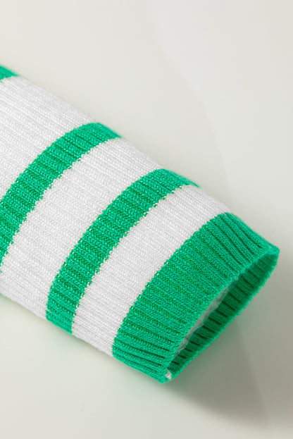 green and white striped sweater