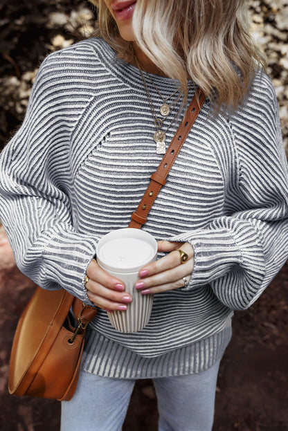 striped knit sweater