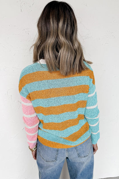 color block pullover sweater