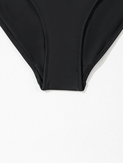 Flirty Rose Red Colorblock Cutout Monokini