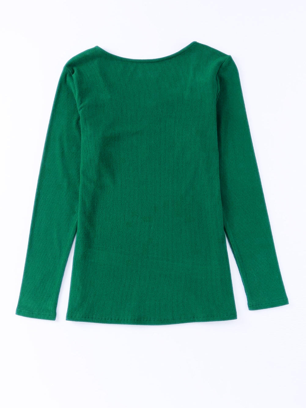 Green Floral Lace V Neck Long Sleeve Top
