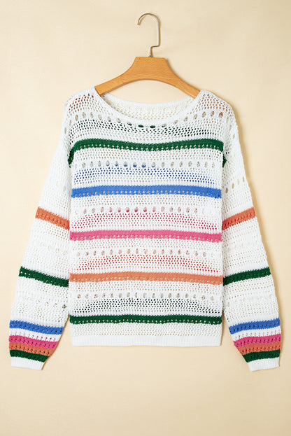 pointelle knit sweater