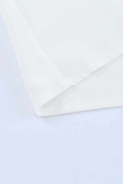 Elegant White Off Shoulder Top with Elastic Neckline