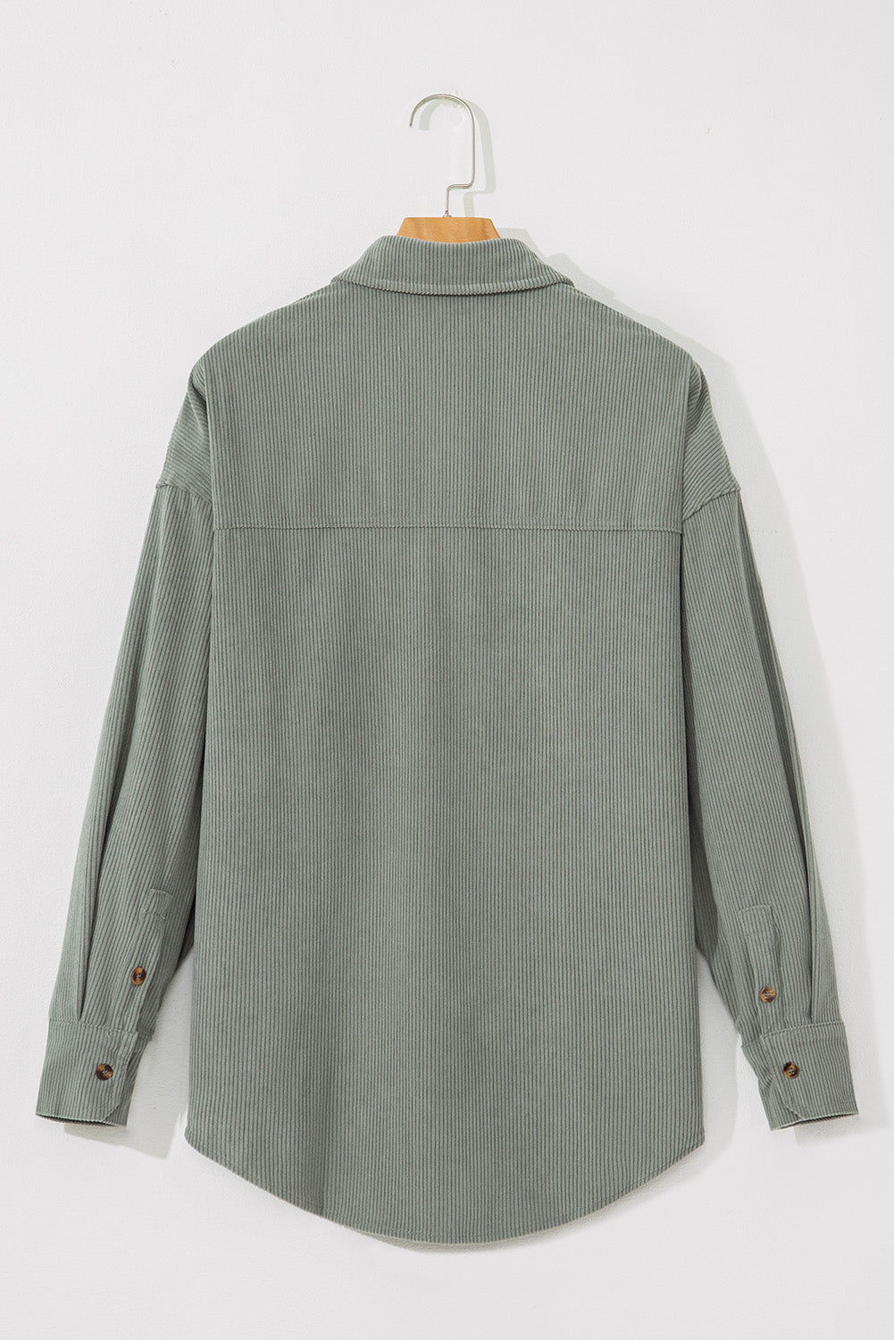 Gray Corduroy Button Pocket Shirt