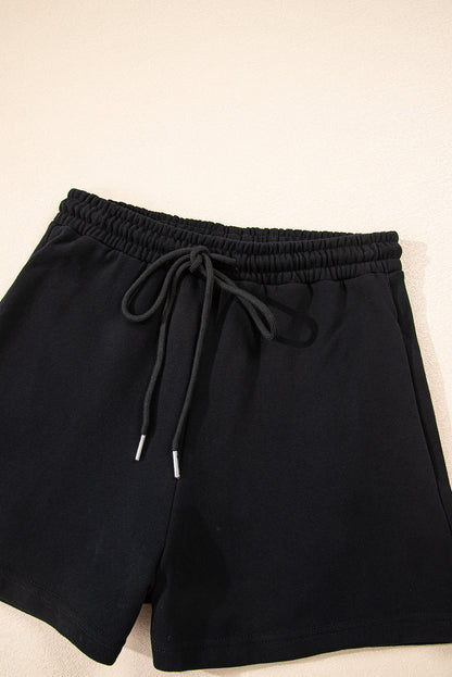 black hoodie short set