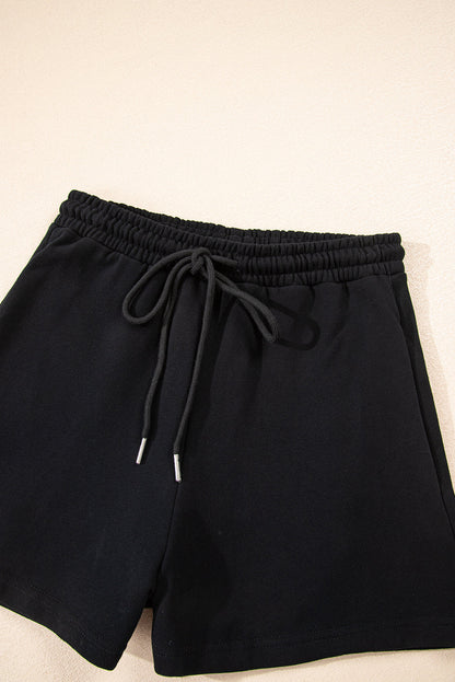 black hoodie short set