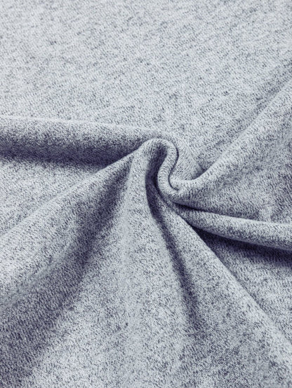 Elegant Gray Bishop Sleeve Knit Top