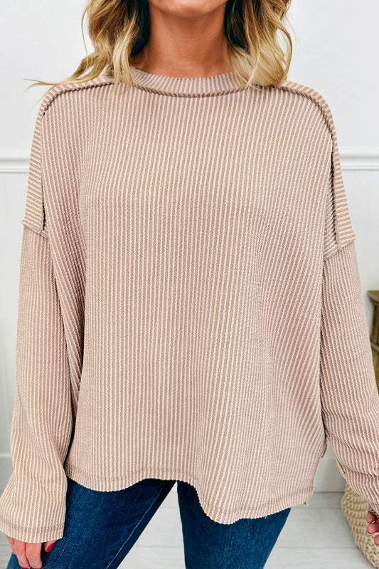 ribbed long sleeve top