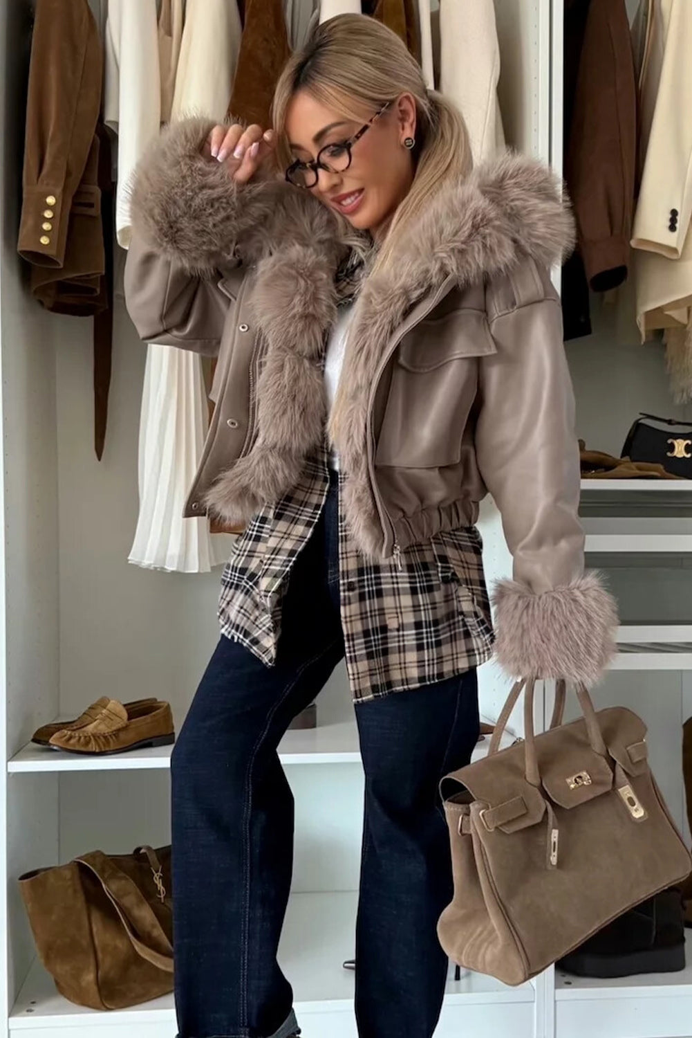 Parchment Plaid Classic Tunic Shacket