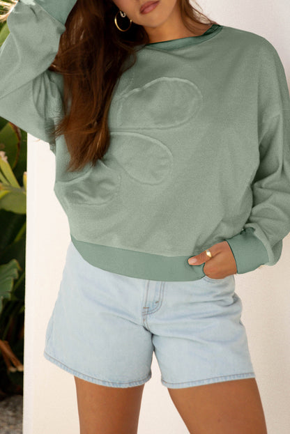 flower patched sweatshirt
