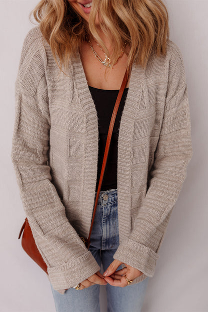 textured knit cardigan