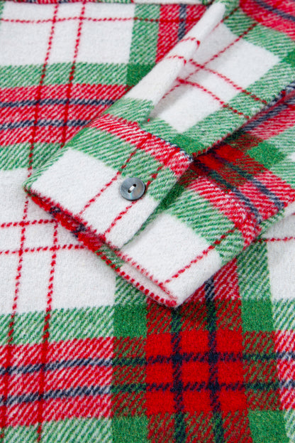 Red Christmas Plaid Casual Flannel Shacket