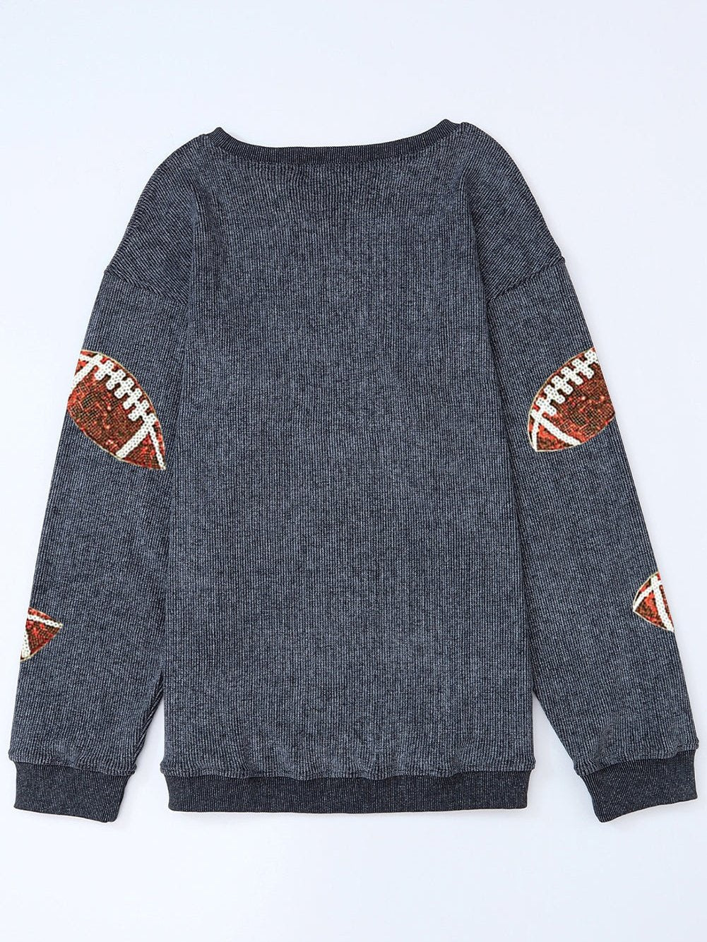 Gray Corduroy Sequin Rugby Shift Sweatshirt