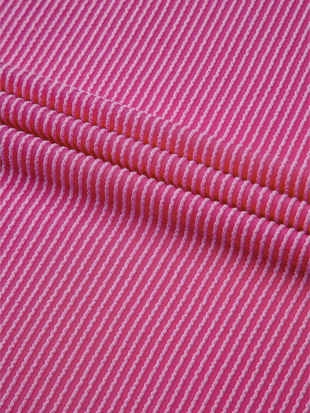 Vibrant Pink Patchwork Knit Lounge Set for Plus Size Women