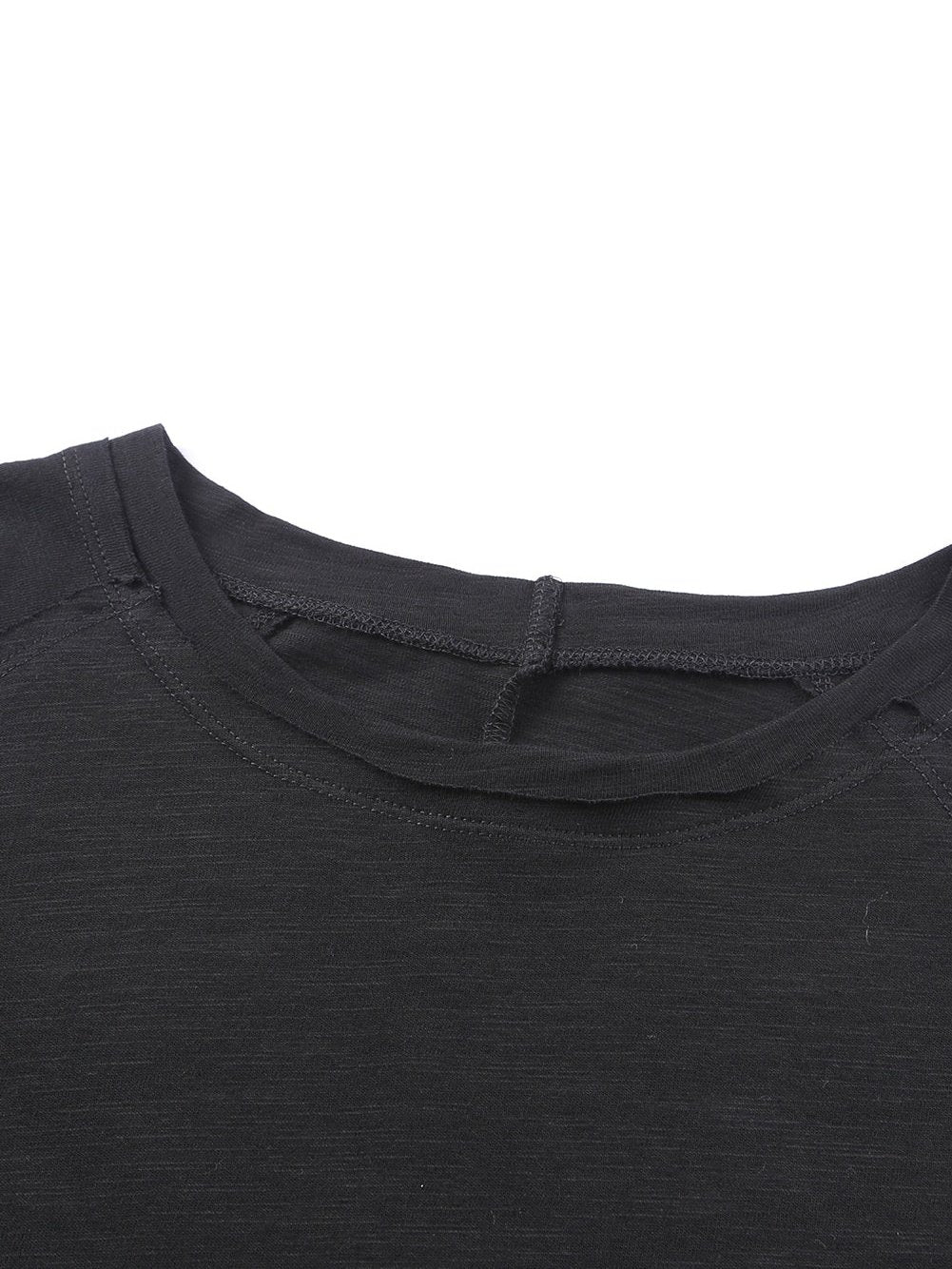 Essential Black Long Sleeve Crew Neck Top
