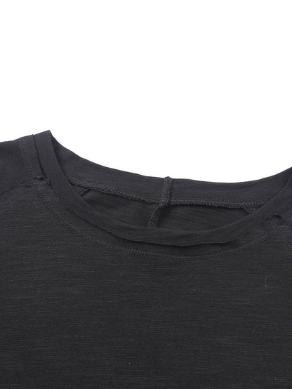 Essential Black Long Sleeve Crew Neck Top