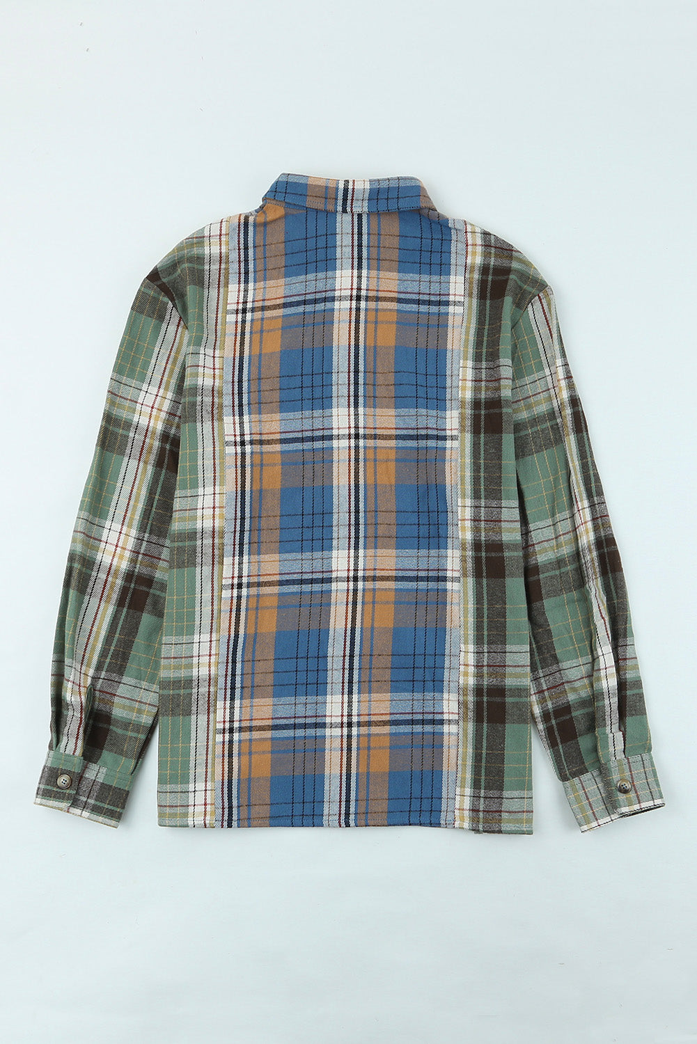 Green Plaid Shacket with Button Up Chest Pockets