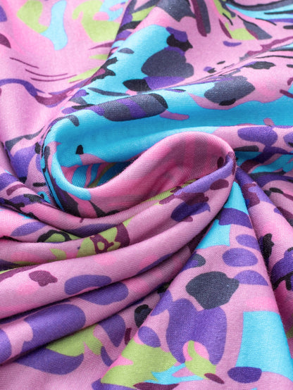 Multicolor Floral Print Round Neck Plus Size Tank Top