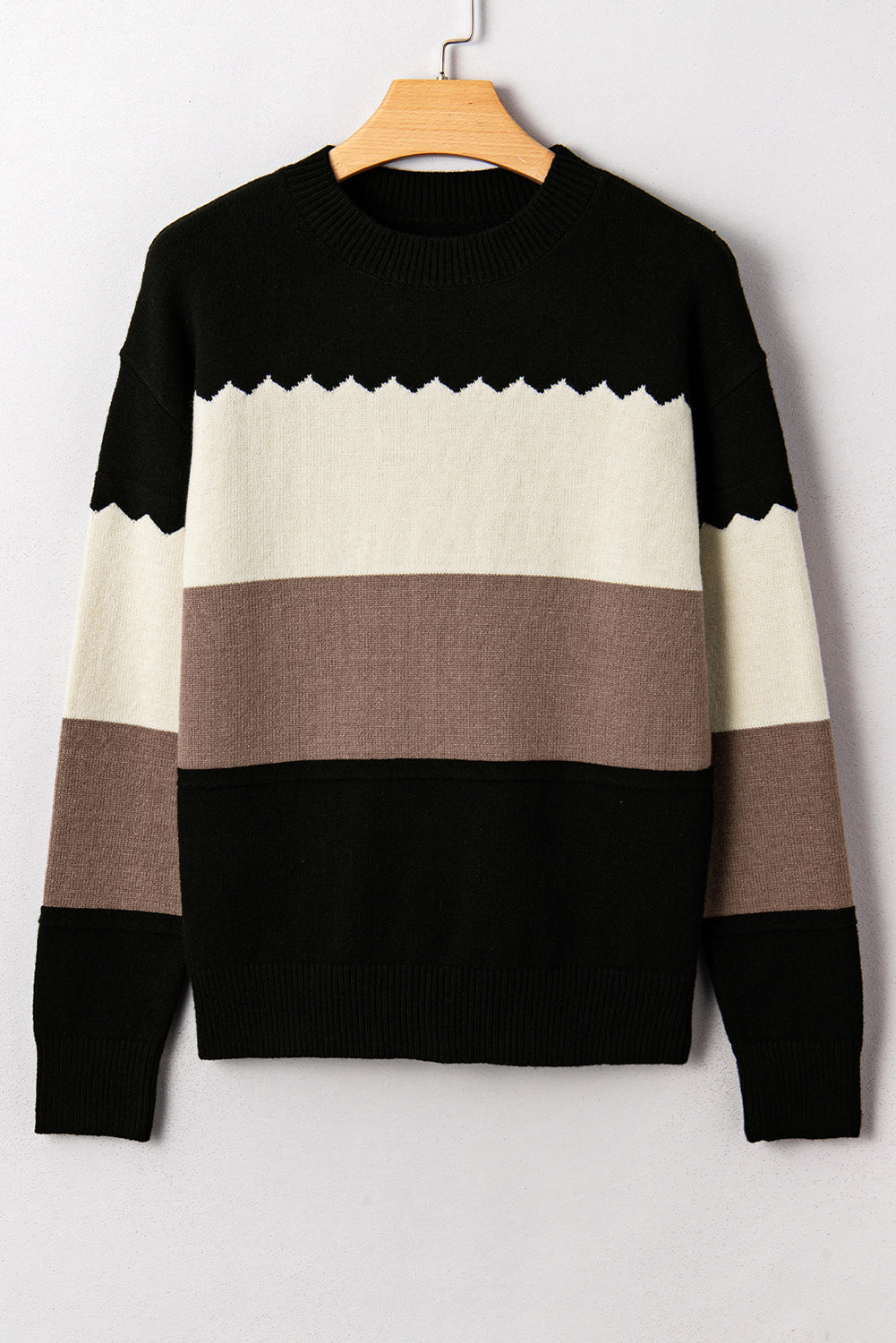 color block knit sweater
