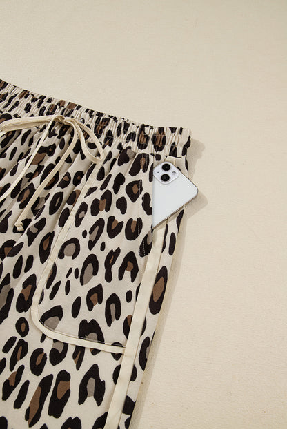 leopard wide leg pants