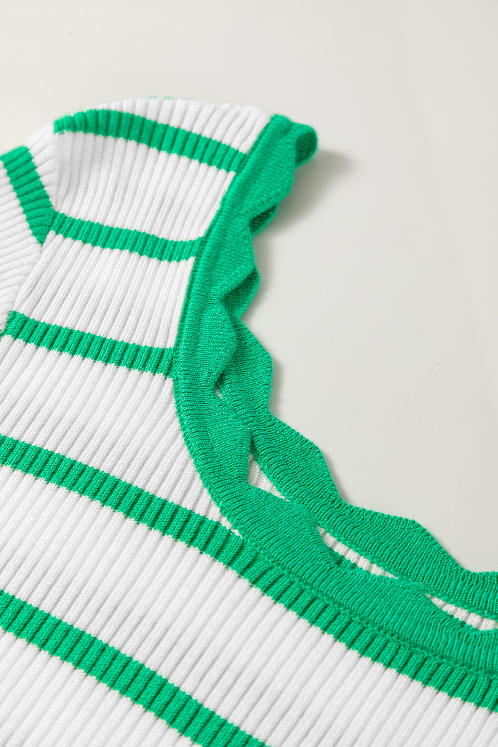 green and white striped sweater