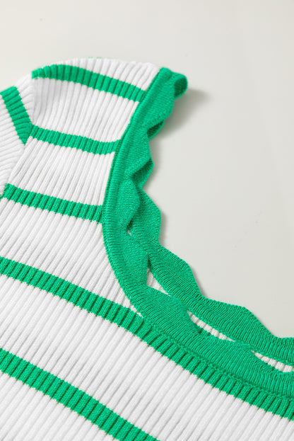 green and white striped sweater