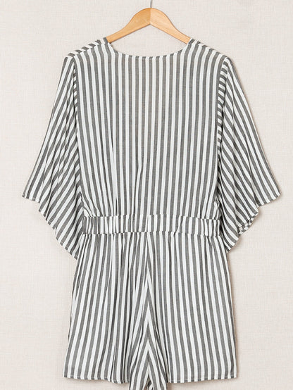 Check Print Buttons Lace-Up Shirt Dress