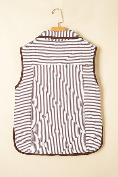 striped print vest