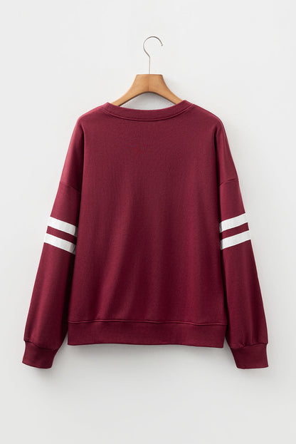 varsity striped sweatshirt