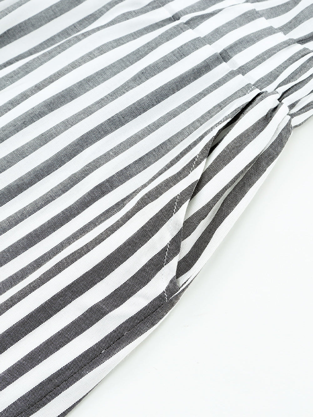 Check Print Buttons Lace-Up Shirt Dress