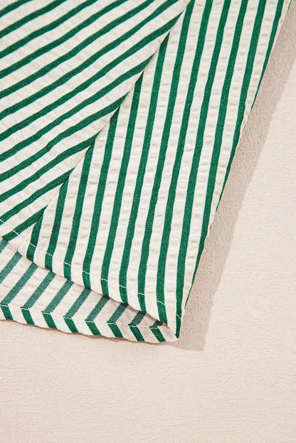 green stripe midi dress