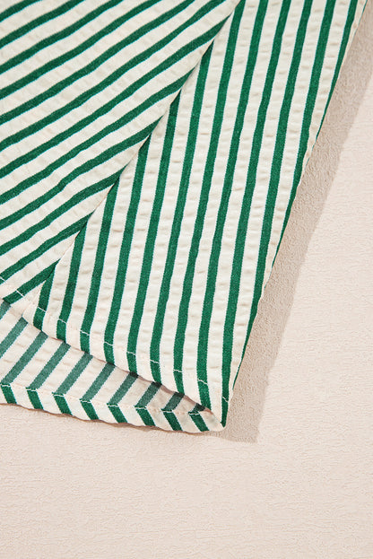 green stripe midi dress