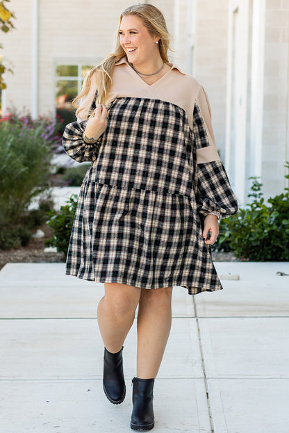 plaid plus size dress
