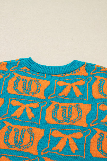 western print sweater