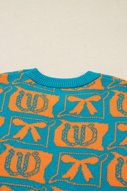 western print sweater