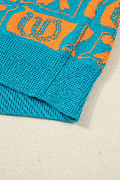 western print sweater