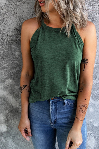 Knitted Halter Neck Tank Top for Women