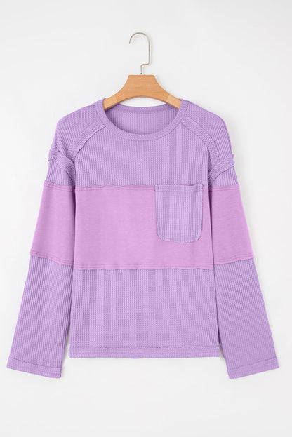 thermal knit long sleeve top